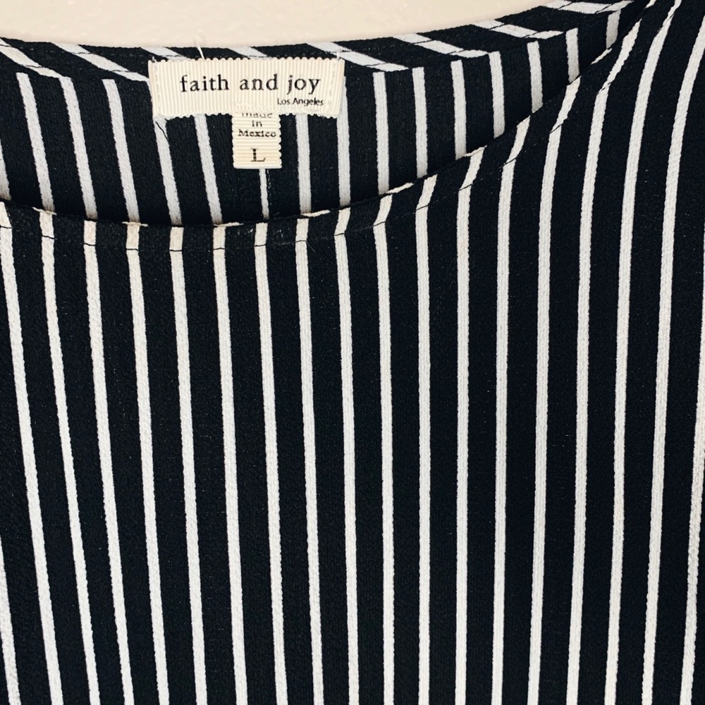 Faith and Joy Monochrome Striped Blouse